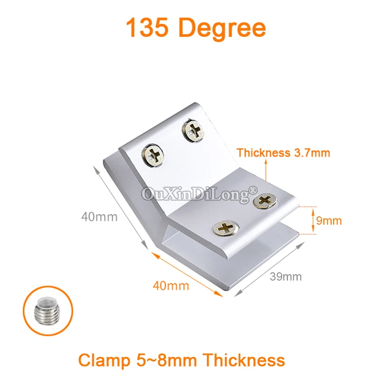 New 4PCS Diamond Shape Aluminium Alloy Glass Clamps Wood Board Frame Furniture Shelf Connect Bracket No Drilling for 5~8/10~12mm