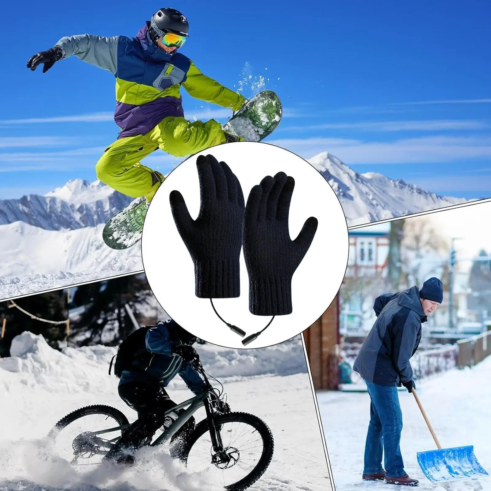 

Перчатки с подогревом для женщин, 3-уровневые ветрозащитные электрические перчатки с USB-портом, грелки для рук для кемпинга, зимних видов спорта, поездок на работу на открытом воздухе