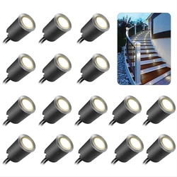 10/16pcs LED Deck Light IP67 Waterproof DC12V Recessed Garden Underground Lamp Stainless Steel Stair Landscape Light Spotlight
