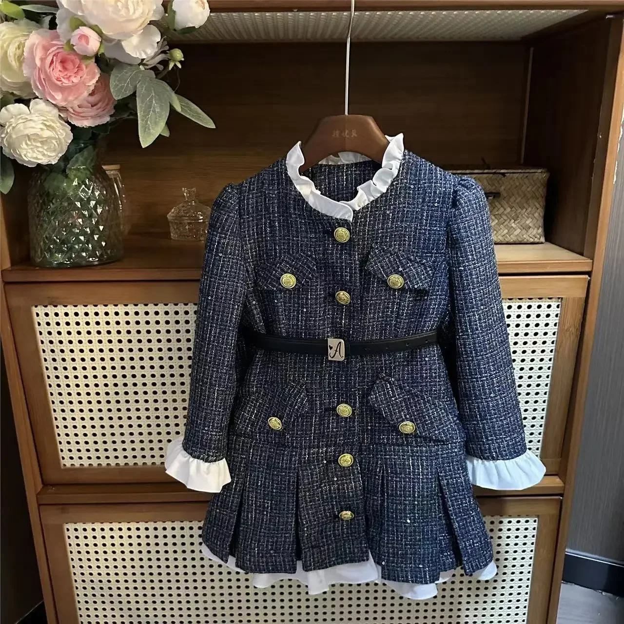 

Spring Autumn Clothes 2025 New Kids Clothing Baby Girl Dress Kids Trench Coat Dress Birthday Party Princess Dress Toddler