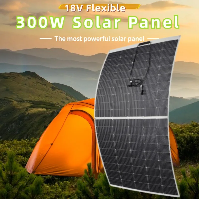 PowMr 300W Flexible Solar Panel 18V Solar Panel Kit Power Supply Super Powerful Solar Cell Car RV Boat Solar Energy Camping Home