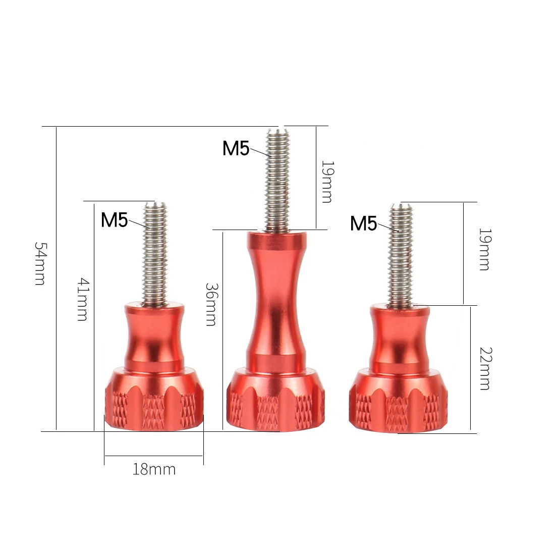 Bgning 3pcs cnc aluminium lange kurze daumen knopf schraube mutter adapters ch rauben schwarz für gopro hero 12 11 10 9 dji sjcam yi 4k stecker – Detail 3