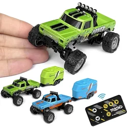 RC Off-Road Monster Truck 1/64 Remote Control Mini Climbing Car, Alloy Material, 2.4G Remote Control Electric Off-Road Vehicle.
