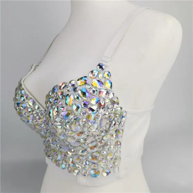 

Hand Sewn Performance Costume Diamond Strapl Women's Faionable Stage Wear Spring 2023 Ethnic T Top