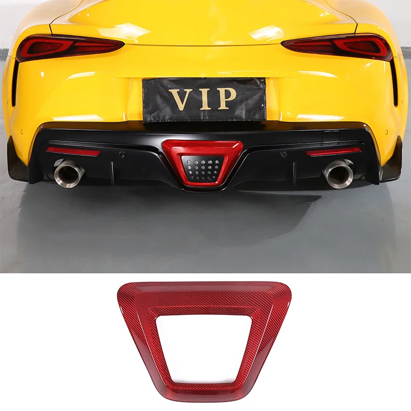 For Toyota Supra 2019-2023 Car Rear Tail Light Lamp Frame Cover Trim Sticker Real Carbon Fiber Exterior Accessories 1 Pcs