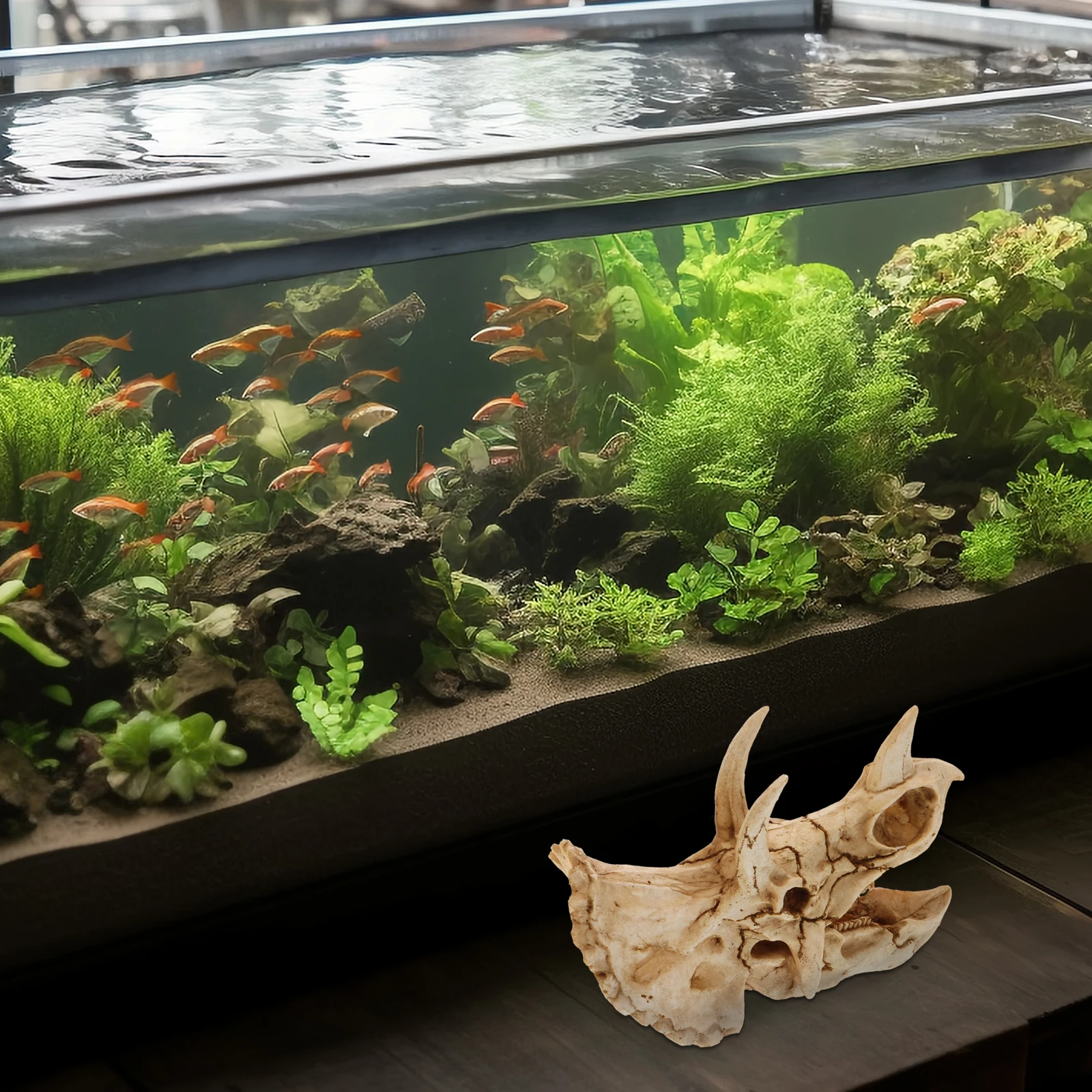 

Dinosaur Skull Hide Resin Artificial Cave Hideout Lizard Reptile Habitat Decoration Gecko Tank Accessories Gecko Hide