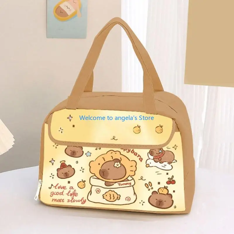X4YC Isoliertes Mittagsbeutel wasserdichtem Mittagessen mit Cartoon Capybara Print