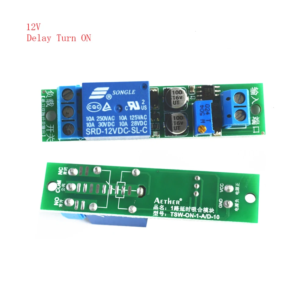 

5V 12V Time Delay Turn On/Off Relay Module NE555 Monostable Switch Shielding Delay Relay 1-60S Adjustable Time Delay Relay Board