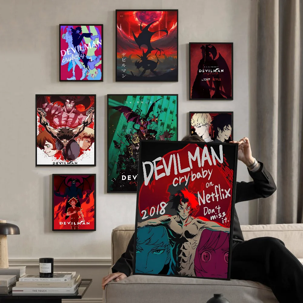 Devilman Crybaby Poster Vintage Posters Sticky Whitepaper Prints Posters Artwork Posters Wall Stickers