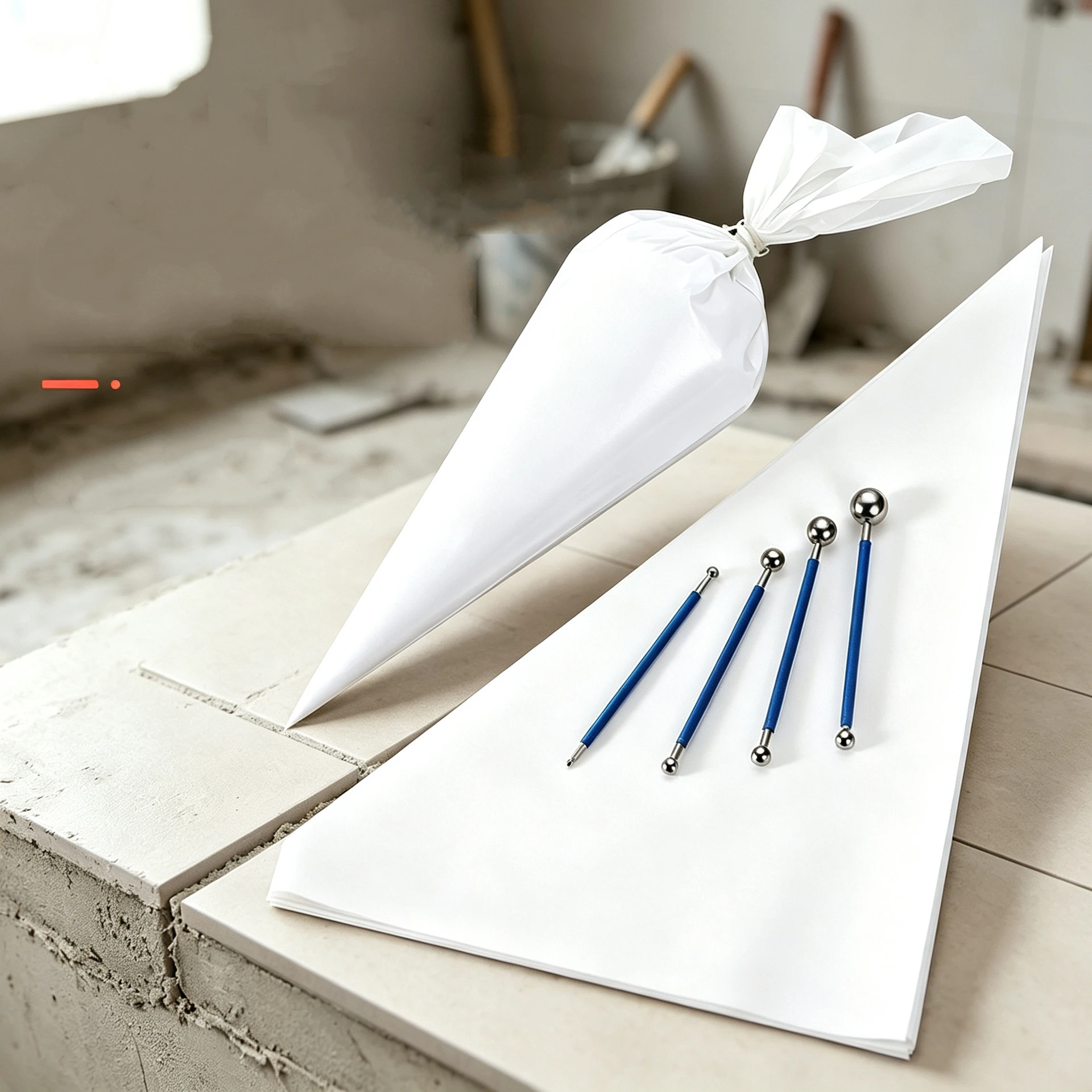 Professional Tile Grout Tool Double Steel Pressed Ball with Tile Grout Masonry Mortar Bag Floor Seam Pressing Ball Modelling Set