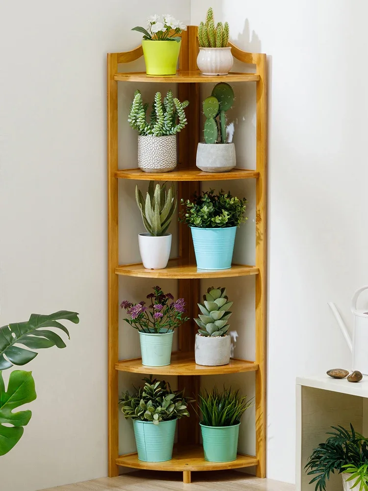 Flower Rack Indoor Living Room Simple Storage Rack Balcony Floor-Standing Decorative Succulent Flower Pot Rack Multi-Layer