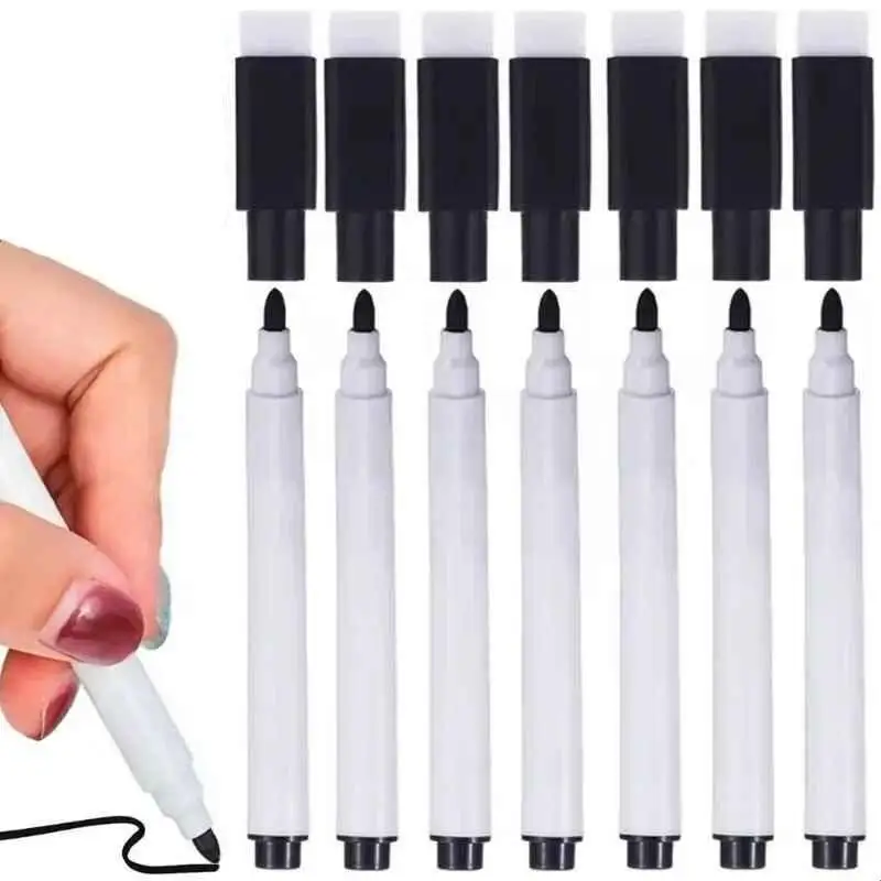 【A】5/10Pcs Whiteboard Marker Pen Dry Erase Markers With Eraser Cap For Office School Magnetic White Board Markers Pen Dry Erase