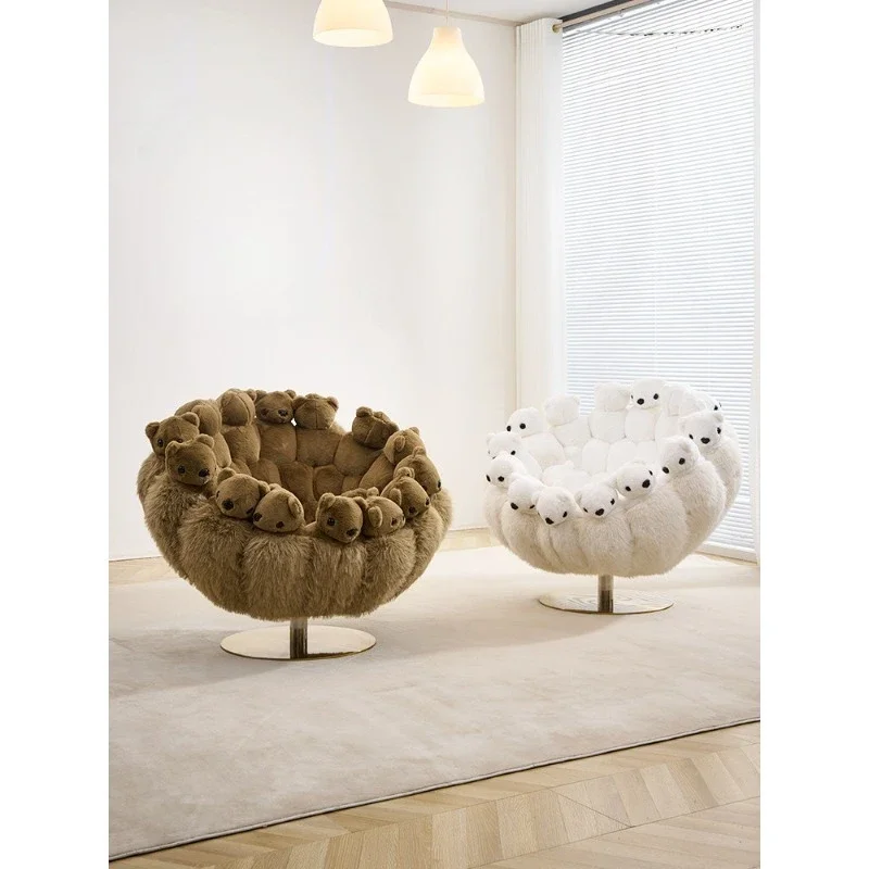 Puppy Lounge Chair Italian Creative Personality Doll Doll Single Chair Living Room Fabric Rotating Sofa Chair