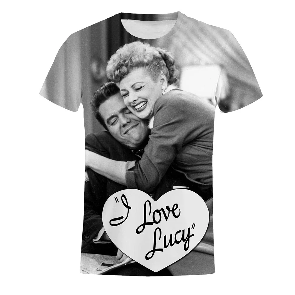 Hit TV Variety Show I Love Lucy 3D Printed Quick-drying Breathable Sports Men Plus Size Crew-neck T-shirt Clothes