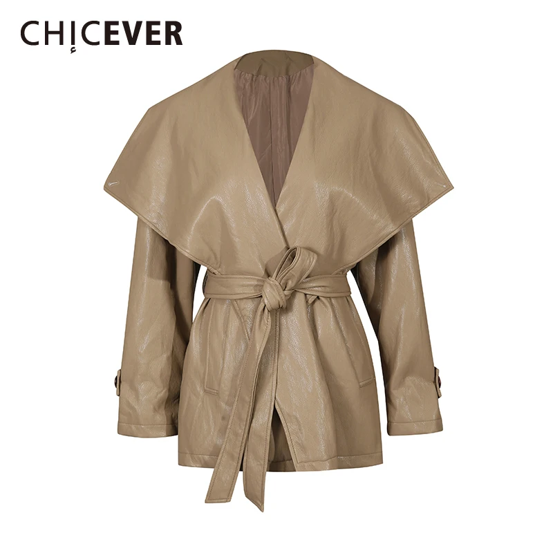 

CHICEVER однотонная корейская куртка на шнуровке, женская свободная винтажная литературная женская куртка с лацканами и длинными рукавами, осенняя модная новинка