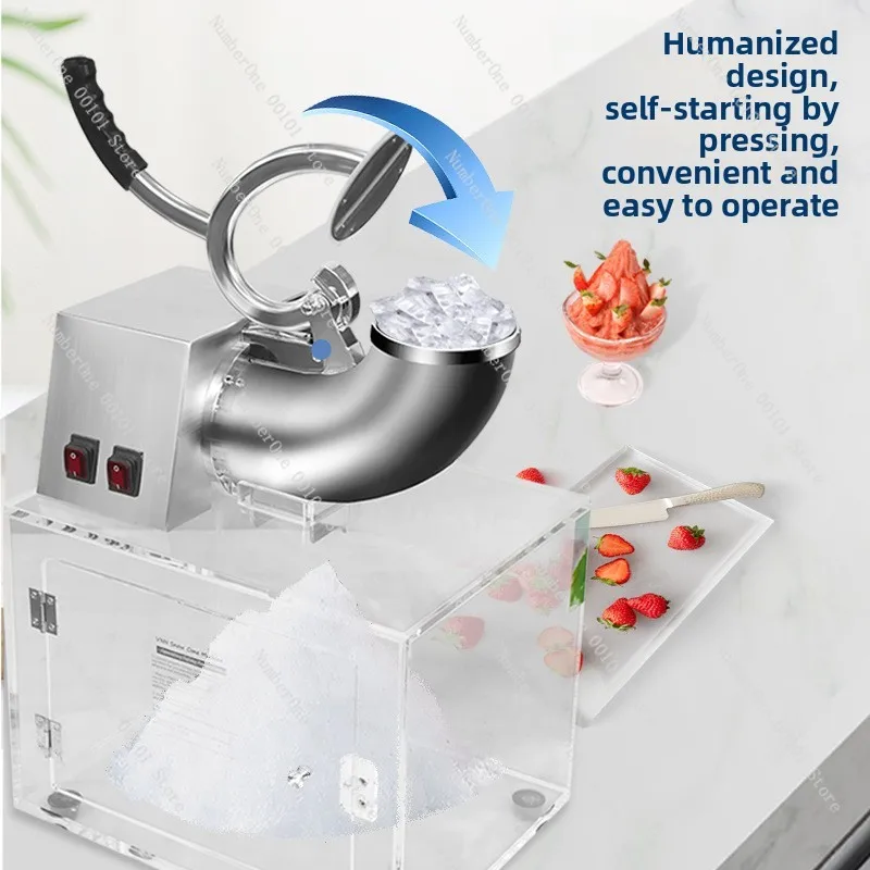 Stainless Steel Electric Ice Shaver Crusher Commercial Machine for Stall Seafood Kitchen