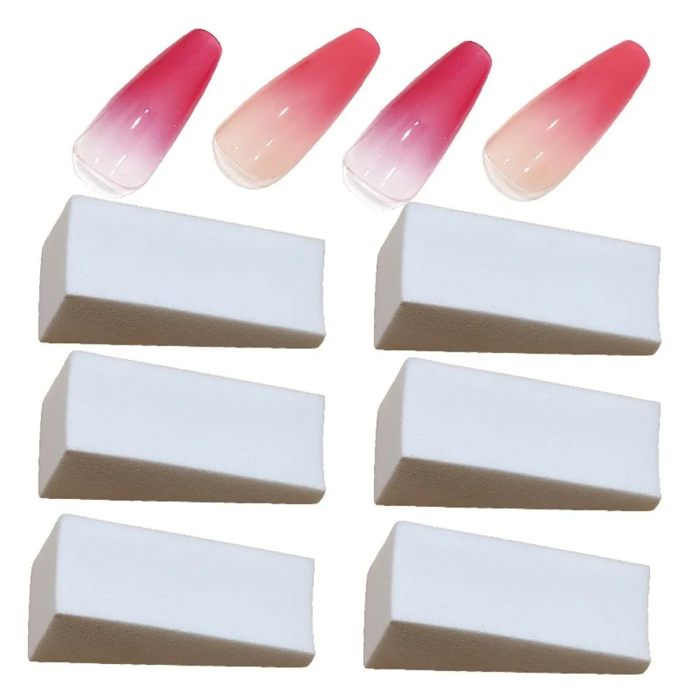 5Pcs White Triangle Nail Art Sponge Gradient Effect DIY Blending Makeup Sponge Painting Gel Soft Manicure Sponge Set