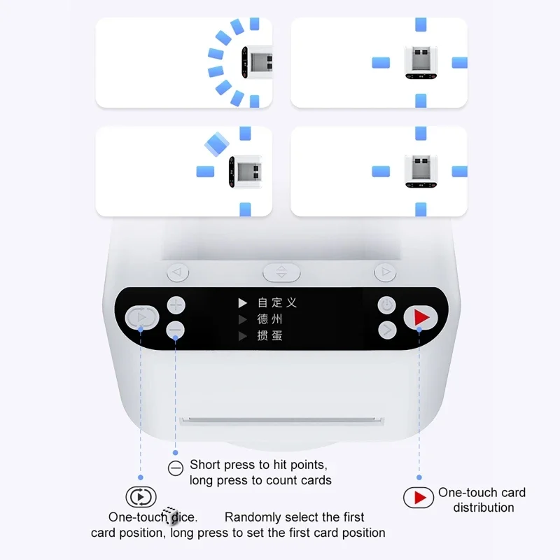 Automatic Card Dealer 2 Decks OLED Display Random Card Dealer 5000mAh Battery Electric Card Dealer for Camping Birthday Parties