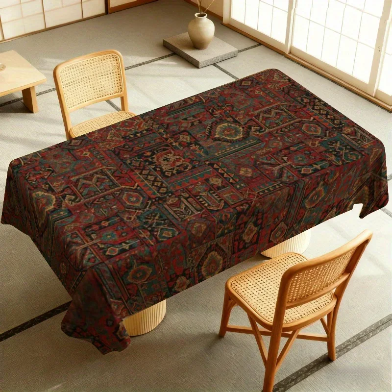 1 piece 2D polyester multi-shape available abstract geometric print machine-washable with a retro Persian stylexzj