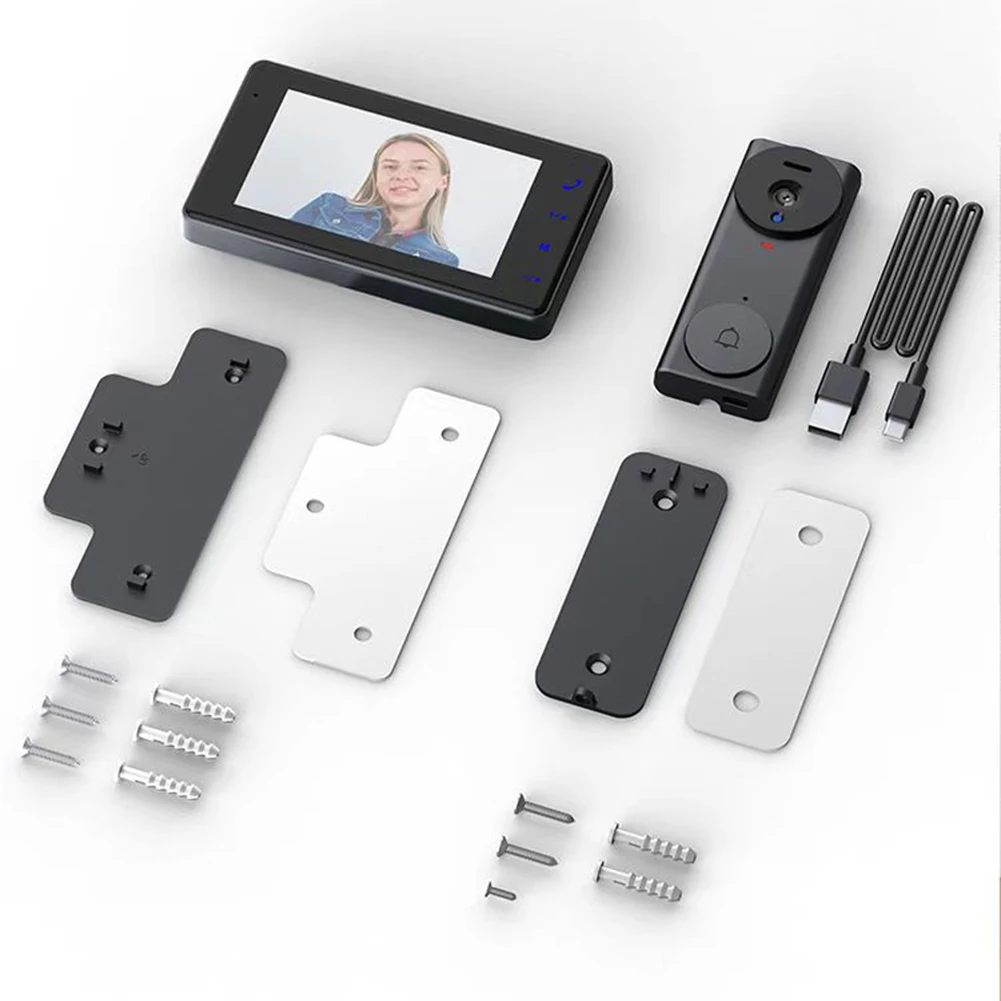 4.3 Inch IPS Screen Smart Video Doorbell Infrared Night Vision 2.4G Wi-Fi Dual Communication Doorbell for Home Surveillance