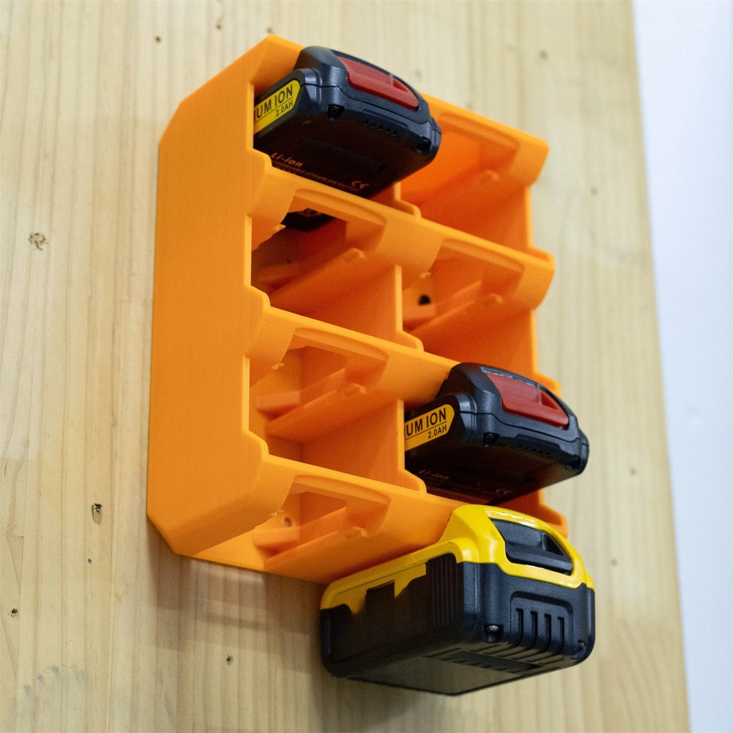 8‑Slot Battery Wall‑Mount Holder for DeWalt 20V Lithium‑Ion Battery Storage Rack Battery Dock Organizer
