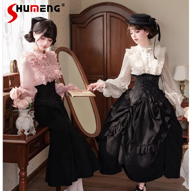 

Japanese Rojita Daily Wear Faux Two-piece Waistband Long Sk Slimming Fishtail Skirt 2026 Spring Lolita Sweet Chic Elegant Skirts