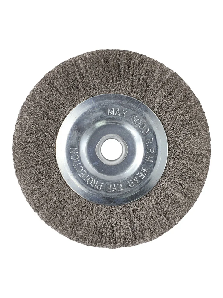 6 Inch Crimped Stainless Steel Wire Wheel For Bench/ Grinder With 16mm Center Hole For Removing And Debris