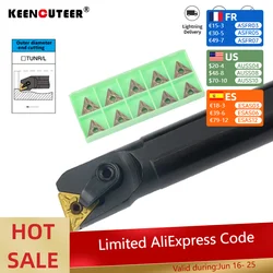 1pc S16Q-MTUNR16 S20R-MTUNR16 S25S-MTUNR16 Internal Turning Tool Holder TNMG16 Carbide Inserts Lathe Bar CNC Cutting Tools Set