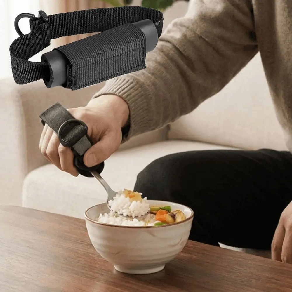 Elastic Aid Utensil Cuff Anti Shake Hand Grip Support Utensil Cuff Holder Adjustable Weak Grip Assistance Utensil Fixing Band