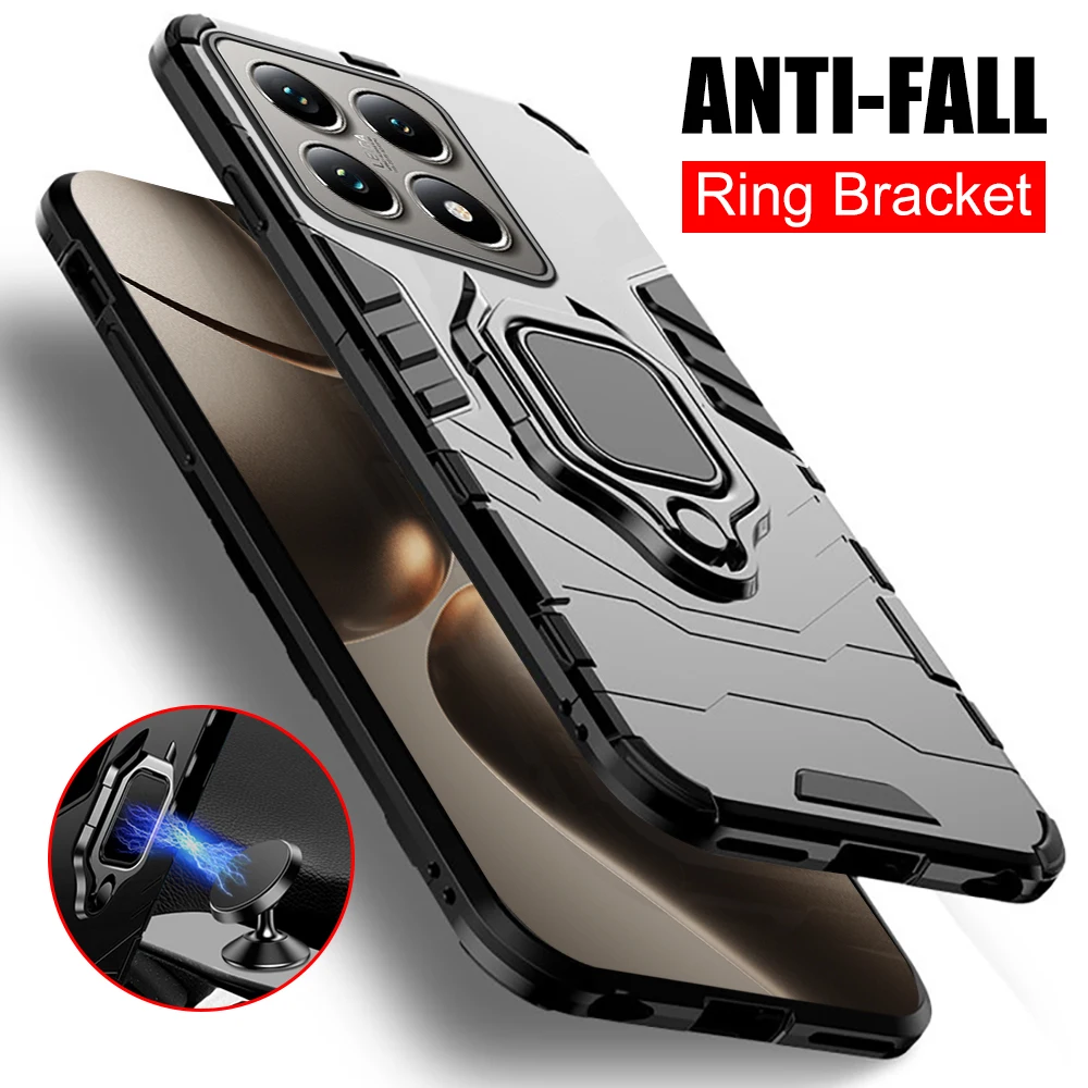 Heavy Duty Armor Shockproof Coque for Xiaomi 14T Pro 5G Case Magnetic Holder Ring Protect Shell on Xiomi Mi14T Mi 14T 14 T T14