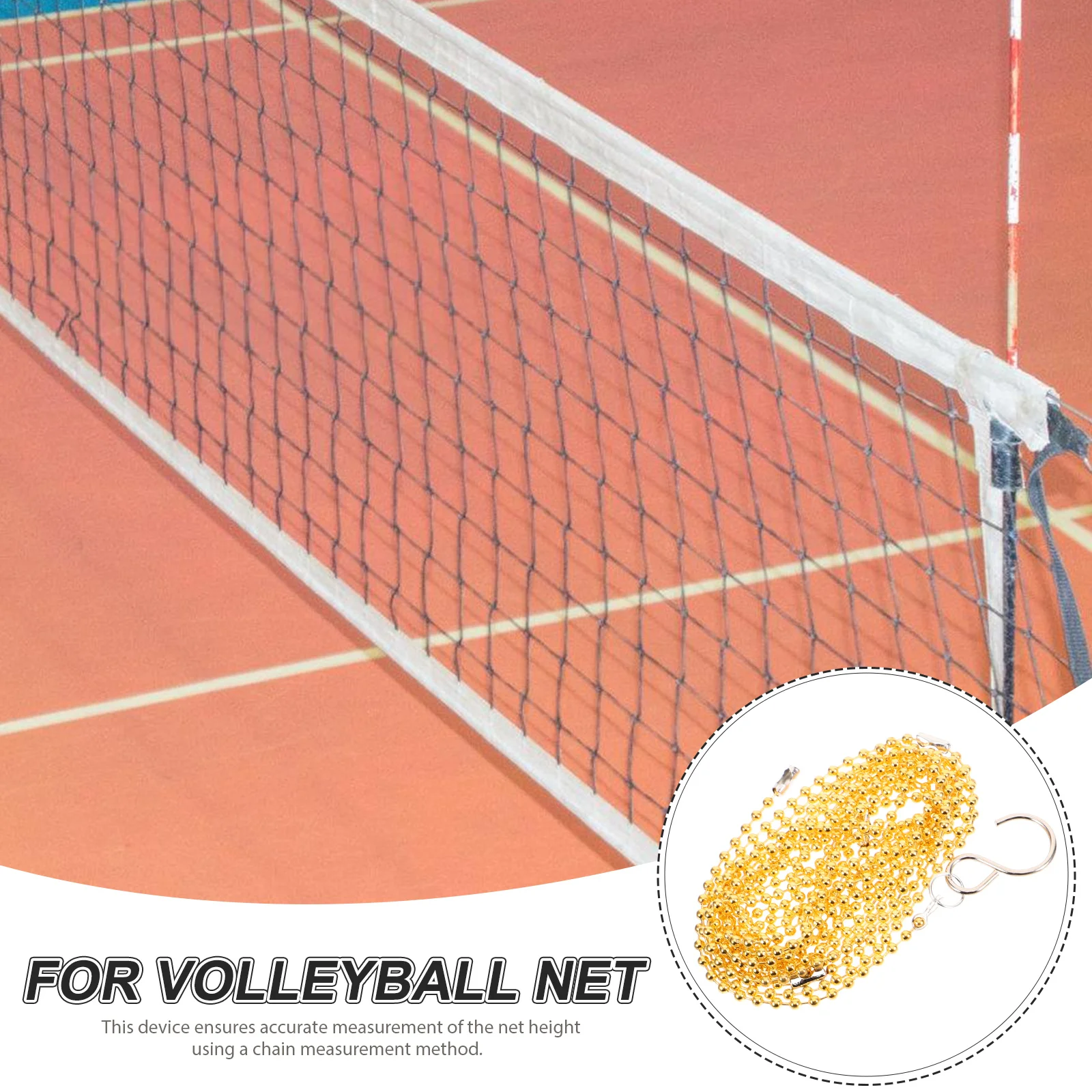 

2Pcs Volleyball Net Height Measurement Chain Stainless Steel Portable Measure Tool for Referee Accurate Net Height Check Outdoor