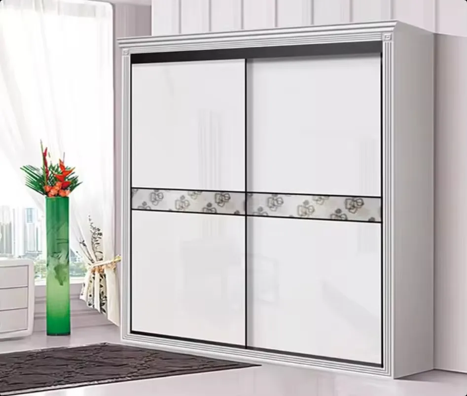 50/60/70cm No grooves aluminum alloy Wardrobe Moving door track Push pull Sliding gate double chute Guide Cabinet Wheel track