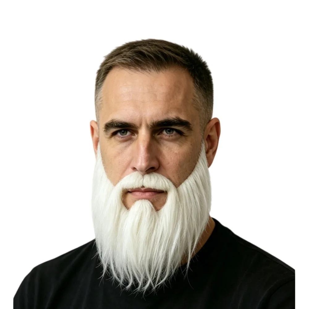 Synthetic Fiber Fake Beard Mustache Elastic Band Soft Hair Costume Beard Black/Brown/White Dress Up Halloween Beard Halloween