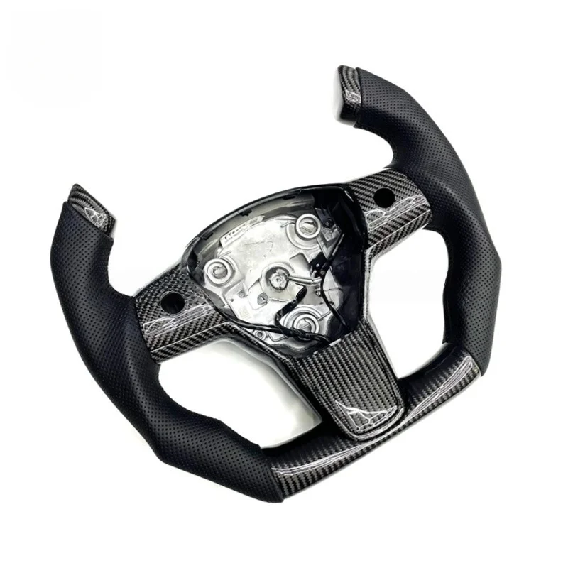 

High Quality Carbon Fiber Steering Wheel Compatible with Model 3 Y S X Smooth Texture and Lightweight Design