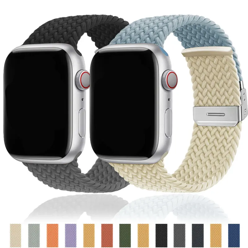 

Braided Stretchy Solo Loop Strap for Apple Watch Ultra Band 40mm 41mm 42mm 44mm 45mm 49mm Elastic Bracelet iWatch 9 8 7 6 5 4 SE