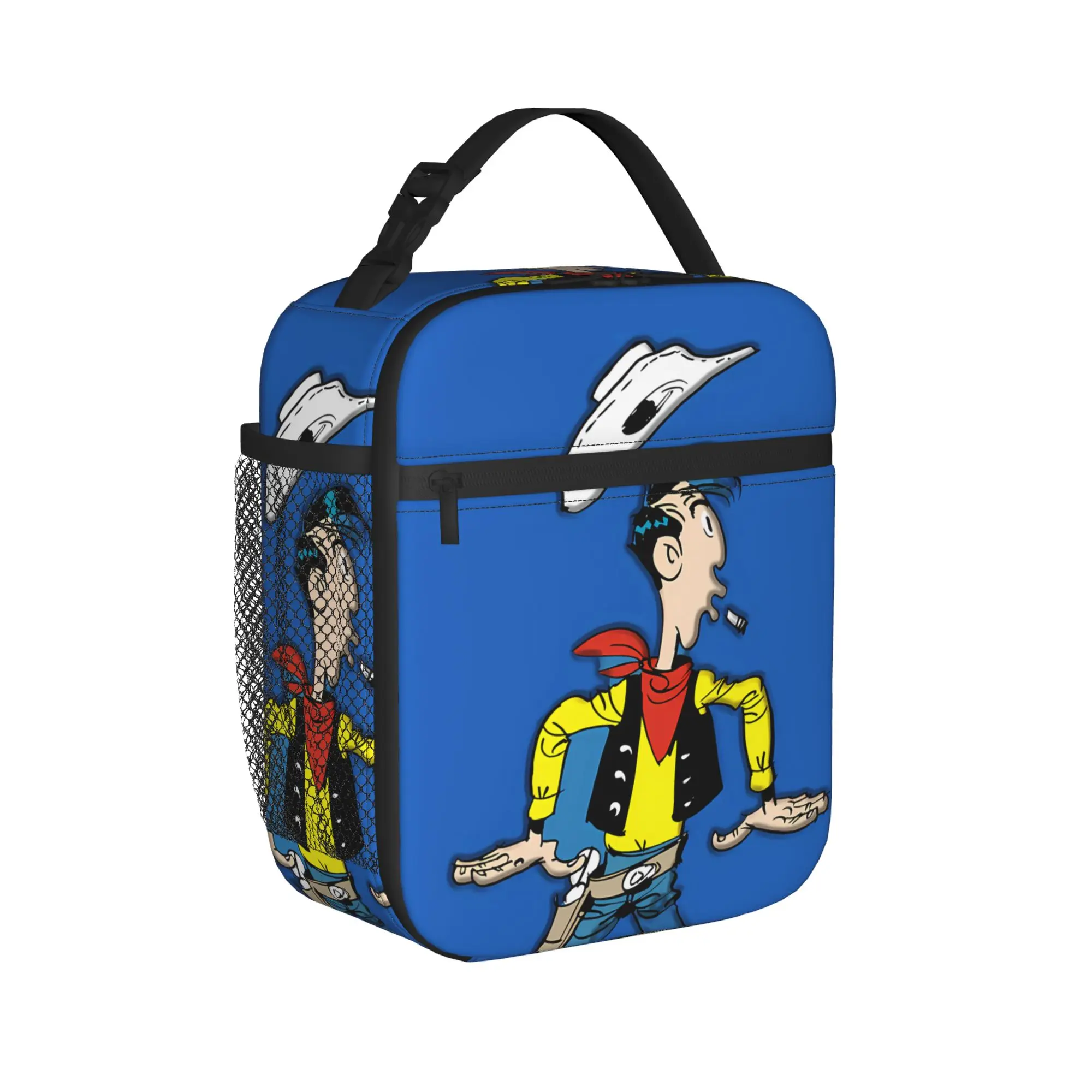 Lucky Luke Cartoon Comics Lunch Bag For Unisex  Graphic Design Lunch Box Picnic Cooler Bag Convenient Oxford Tote Food Bags