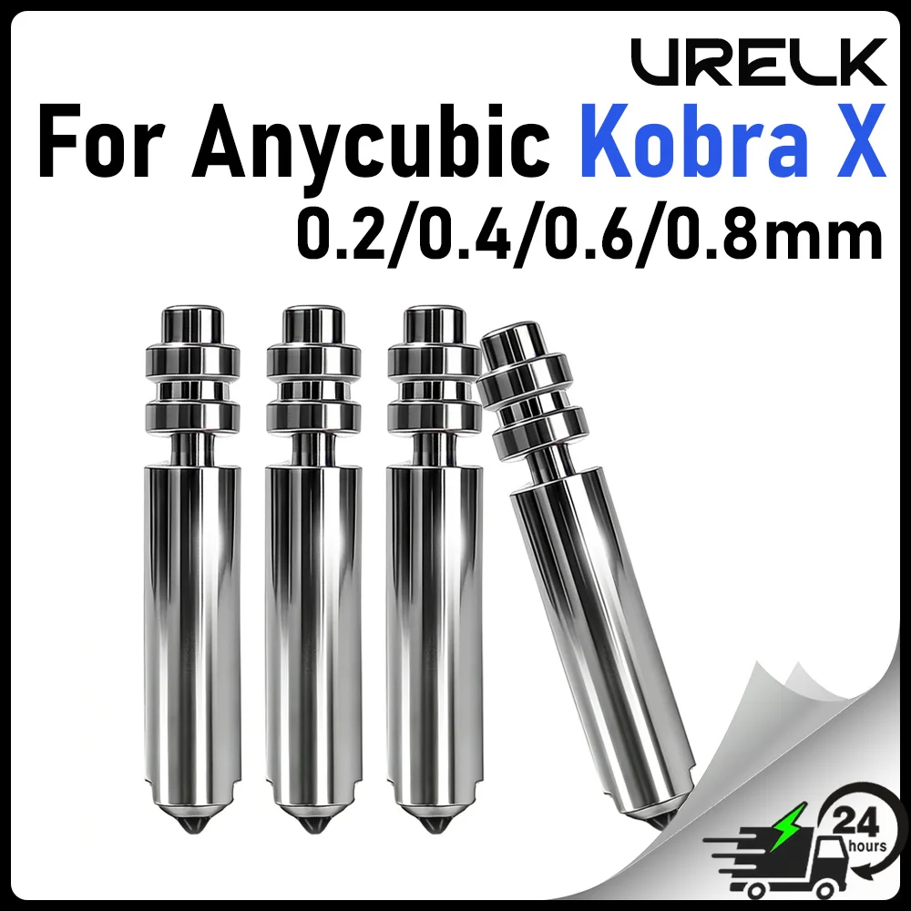 

Сменные сопла для Anycubic Kobra X: высокоточные биметаллические никелированные сопла 300°C ℃ Устойчивые к воздействию внешних факторов детали для 3D-принтеров