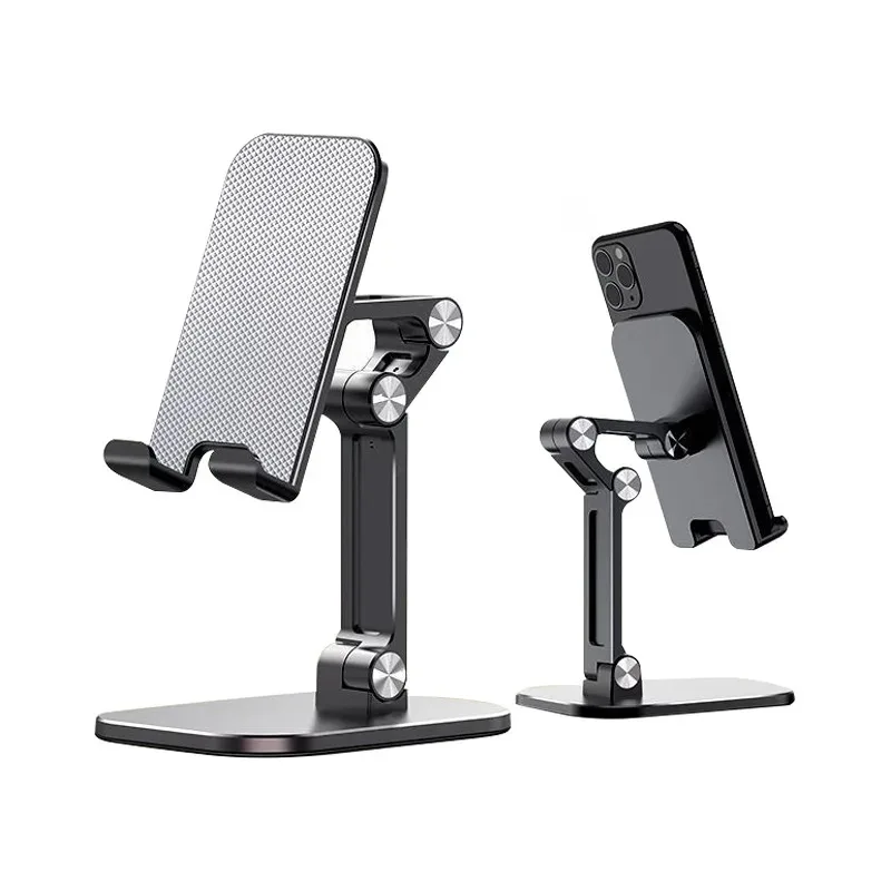 

Three Sections Foldable Desk Mobile Phone Holder for Tablet Flexible Table Desktop Adjustable Cell Smartphone Stand Ipad Holder