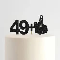49 + 1 Middle Finger Cake Topper, Funny 50th Birthday Cake Topper, 50th Birthday Party Decorations, Fifty and Fabulous party
