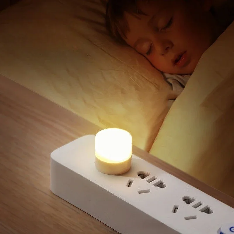 3-5Pcs Mini USB Night Light Warm White Eye Protection Book Reading Lights usb Plug Computer Mobile Power Charging LED night Lamp