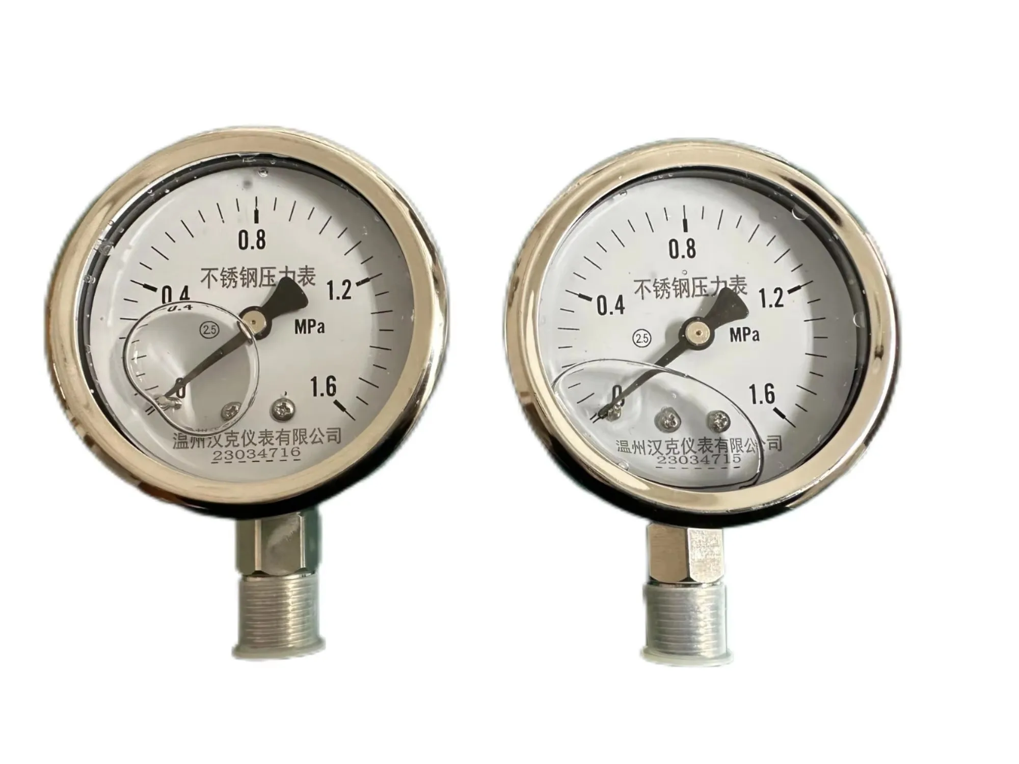 High Quality 100mm 304SS 316ss Stainless Steel Glycerin Filling Water Gas Hydraulic Oil Pressure Gauge Manometer 6