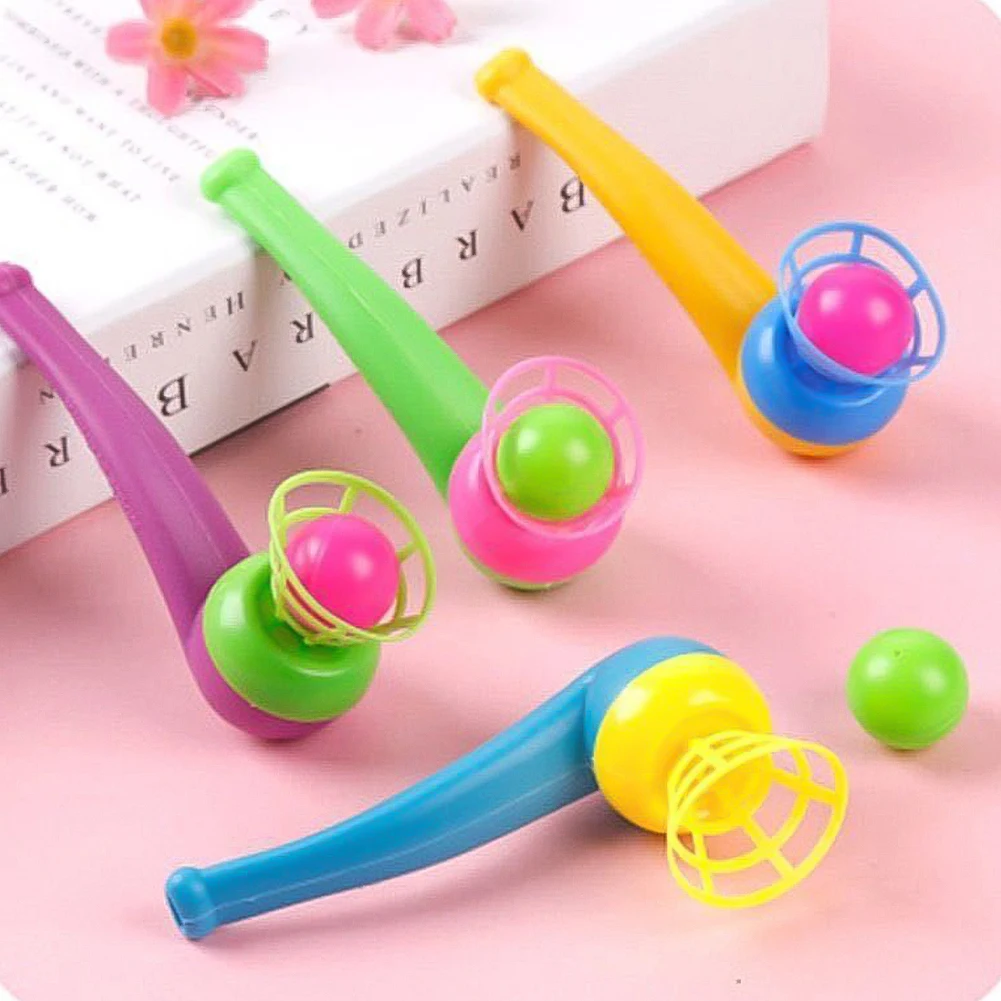 Kids Magic Tricks Floating Blow Balls Tube Toy Traditional Plastic Suspension Blowing Ball Recall Children Classic Toys Gifts