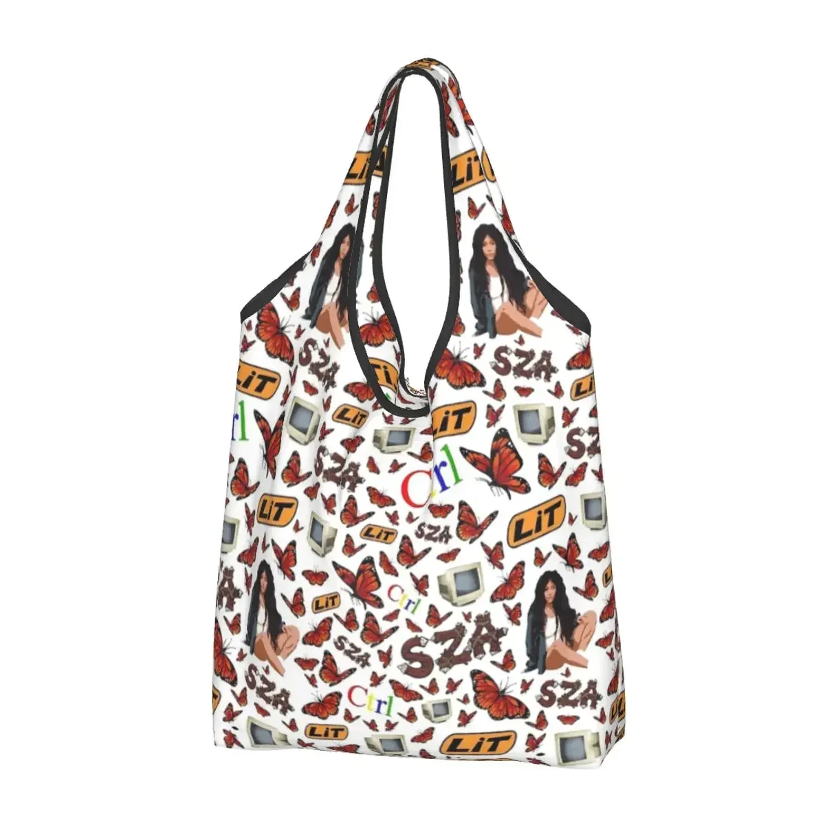 Многоразовые сумки для покупок SZA Ctrl для продуктов. Складные сумки для продуктов. Моющиеся прочные большие сумки-тоут.