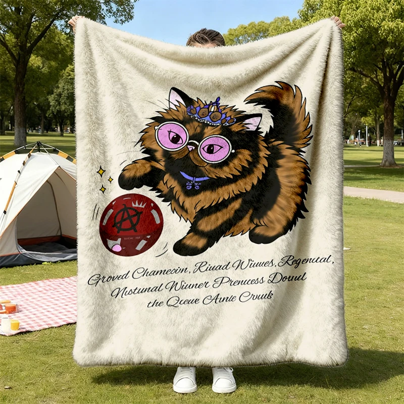 Princess Donut Flannel Blanket, Merch, Aesthetic Bookish Flannel Throw, Geeky Cat Mom Gift