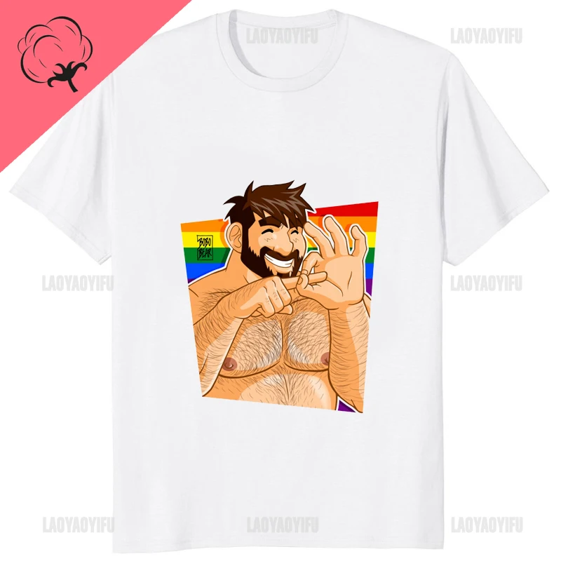 Humor BEAR Graphic Adam Likes Cotton T-Shirt Bobobear Funny Printed Lgbt Gay Classic T Shirt Casual Fashion Breathe Man Tshirt