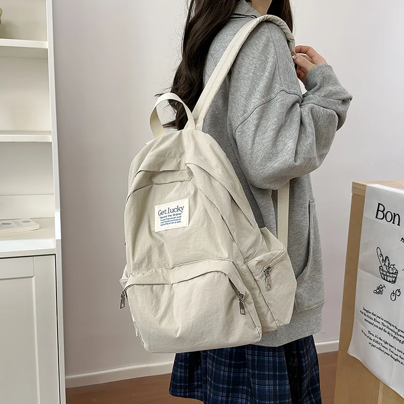 

Pink Lightweight Laptop Backpack for Women College Students Large Capacity School Bag Simple Versatile Sweet College Style