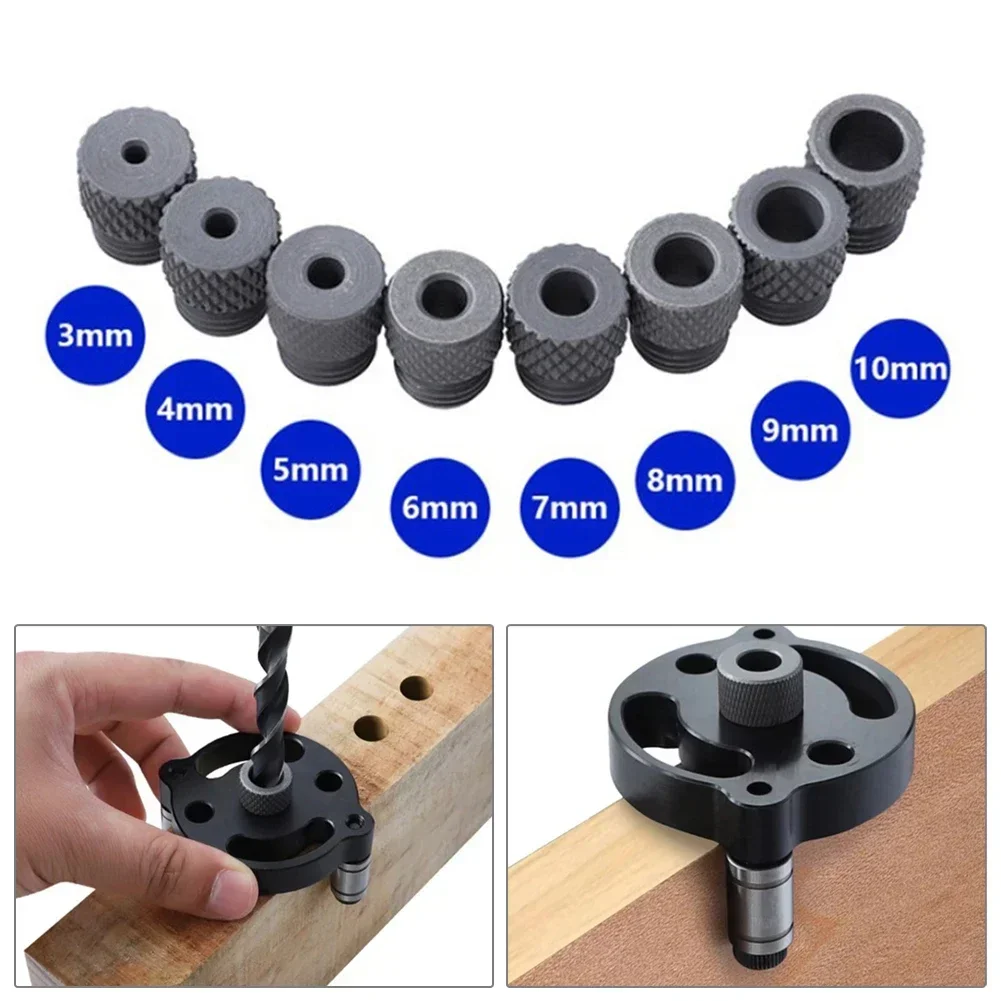 

M14x1.5 Drill Sleeve Woodworking 3 In 1 Doweling Jig Pocket Hole Jig Drilling Locator Drill Sleeve Steel Quenching 3-10MM