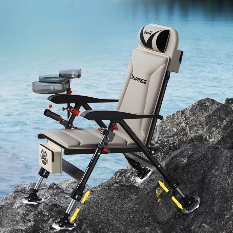 

Профессиональное сиденье для дикой рыбалки — вездеходный многофункциональный складной табурет для рыбалки, портативный складной стул для банка Riverbank