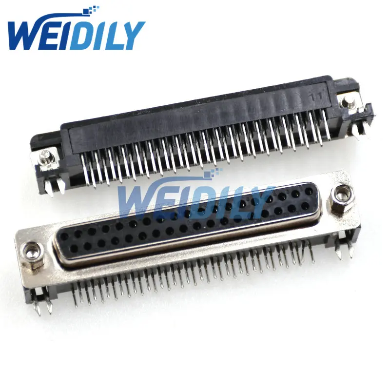 2PCS DB9 DB15 DB25 DB37 VGA Adapter Socket 2Rows 3Rows Blue Parallel Port 15 Pin D Sub PCB 90 Degree Female Connector Socket