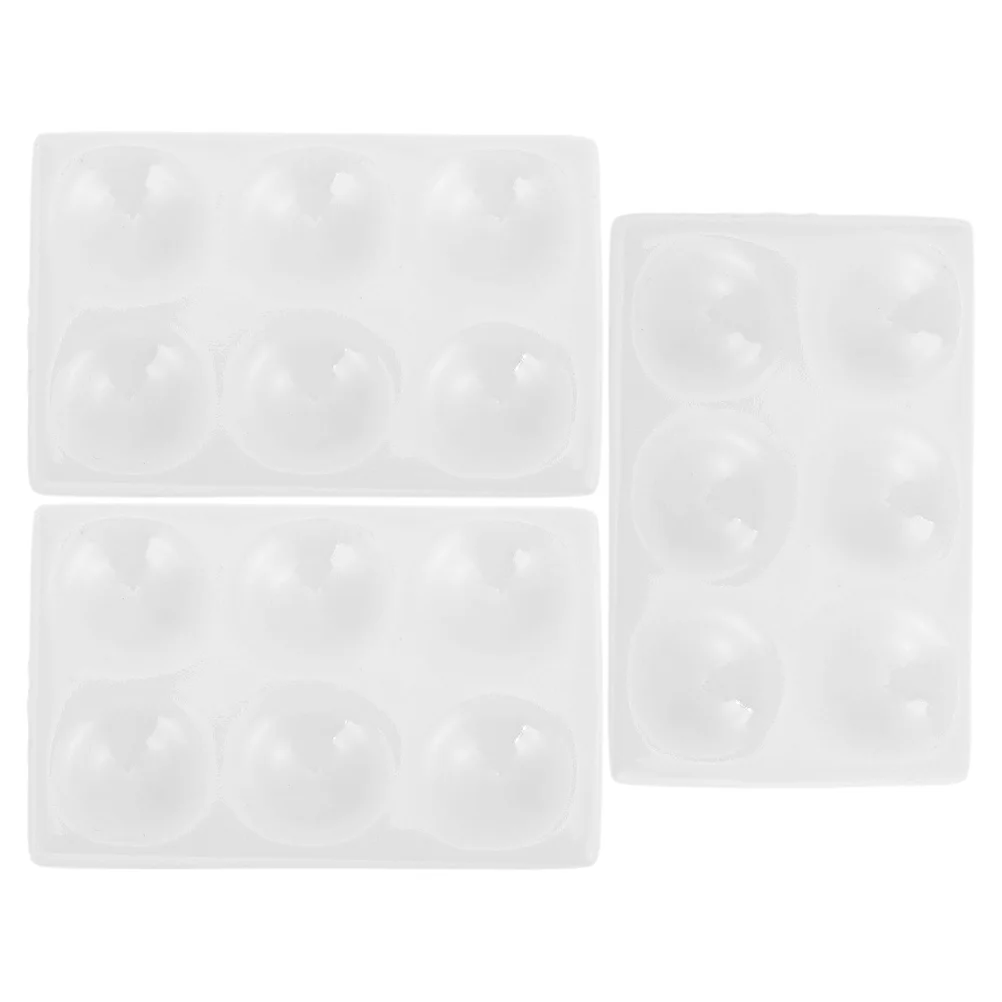 

3 Pcs Ceramic Reaction Plate Chemical Experiment Spot Porcelain for Laboratory White